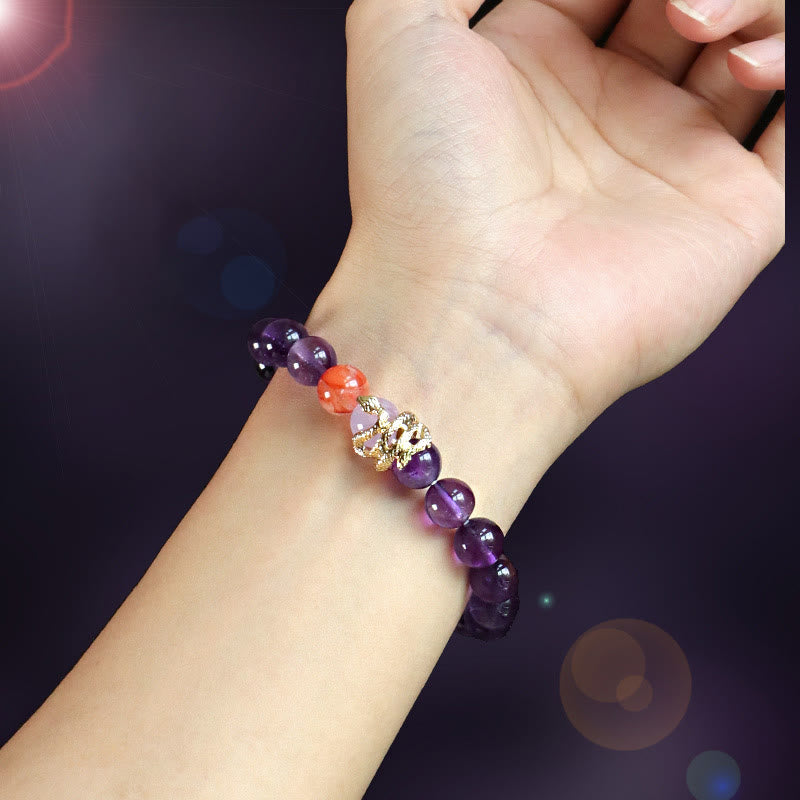 Buddha Stones Diverse kristallen, roze kristallen, amethist, Armband voor het jaar van de slang - image 2