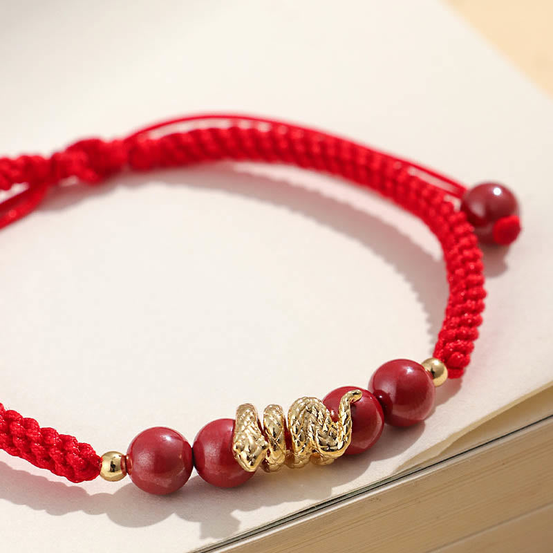 Buddha Stones Handgemaakte Armband van cinnaberhout, bescherming van het Jaar van de Slang. - image 2
