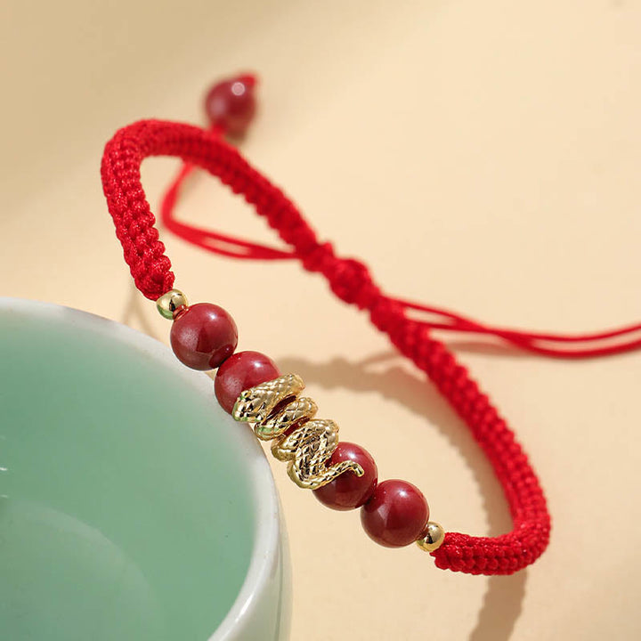 Buddha Stones Handgemaakte Armband van cinnaberhout, bescherming van het Jaar van de Slang. - image 3