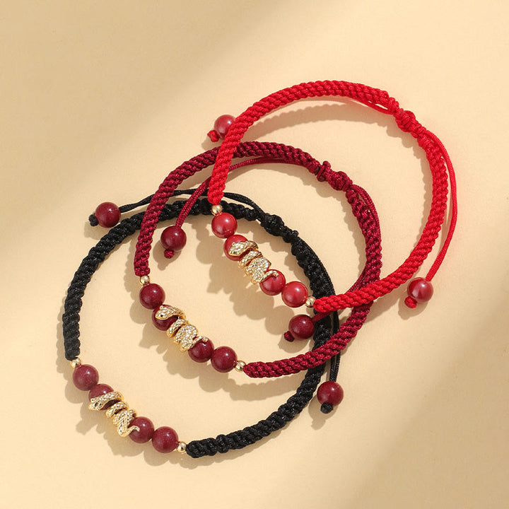 Buddha Stones Handgemaakte Armband van cinnaberhout, bescherming van het Jaar van de Slang. - image 4