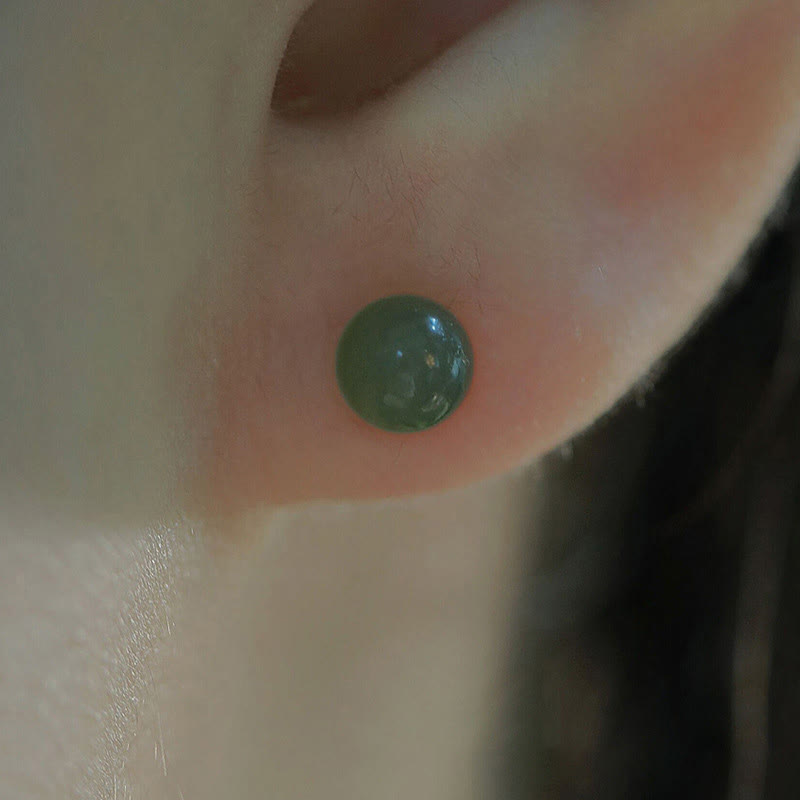 Buddha Stones Ronde Oorbellen met jade kralen, symbool van geluk. - image 17