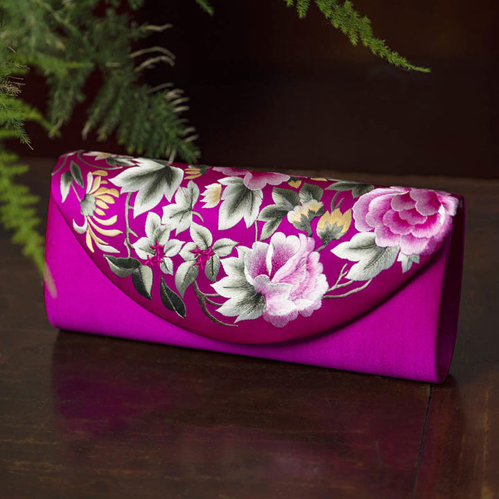 Buddha Stones Geborduurde bruidstas, Portemonnee , Schoudertas (crossbody) - Roze rood (24*7*12 cm) - image 12