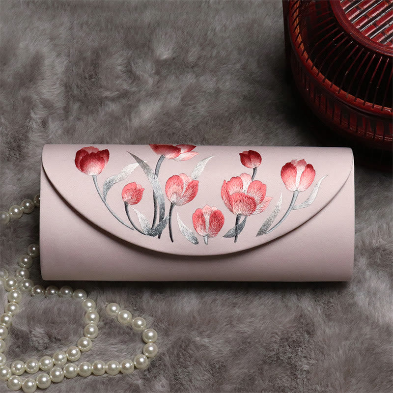 Buddha Stones Tulpenborduurwerk Trouwtas Portemonnee Handtas Schoudertas (crossbody) - Roze (Tulp) 24*5,5*11 cm - image 3
