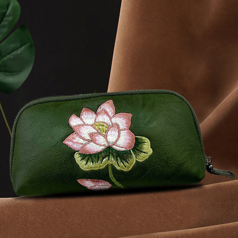 Buddha Stones Lotus Su Borduurwerk Reis Portemonnee Handtas - image 0