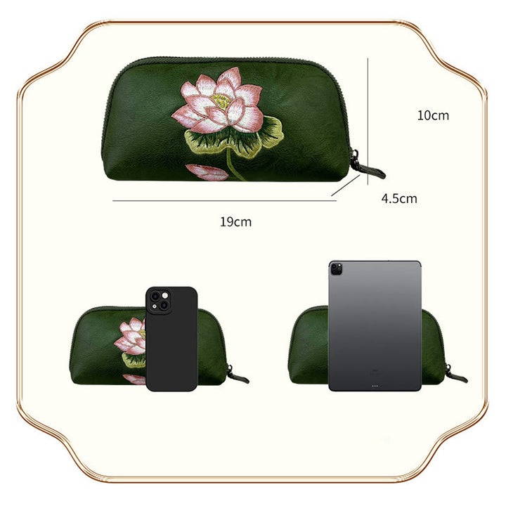 Buddha Stones Lotus Su Borduurwerk Reis Portemonnee Handtas - image 16