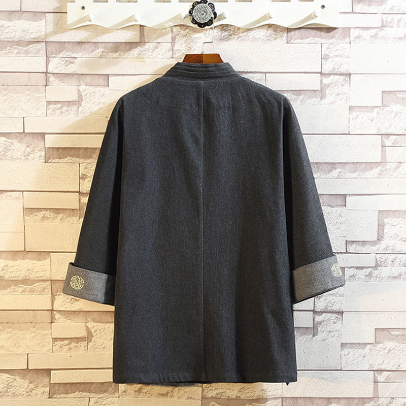Buddha Stones Heren Tangpak met kikkerknopen, Mouwlengte kimono en Zakken. - image 1