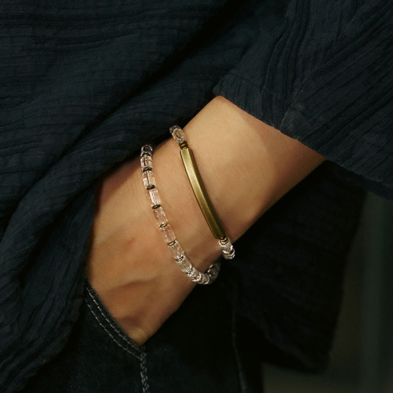Buddha Stones Vierkante witte kristallen koperen Armband - image 5