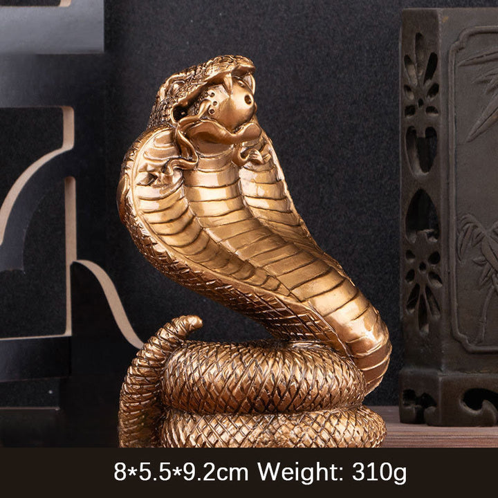Buddha Stones Jaar van de Slang Koperen Munten Bal Rijkdom Hars Beeldje Woondecoratie - Bronzen slang 7*6*11cm - image 10