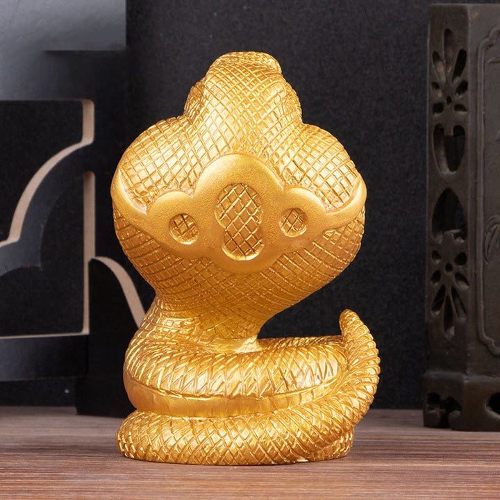 Buddha Stones Jaar van de Slang Koperen Munten Bal Rijkdom Hars Beeldje Woondecoratie - image 9