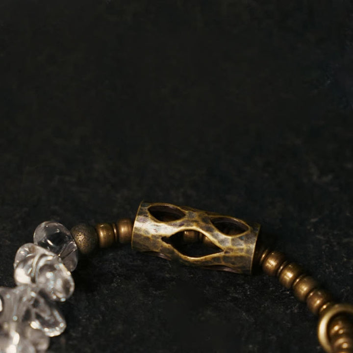 Buddha Stones Armband met onregelmatige witte kristallen en koperen helderheid - image 7