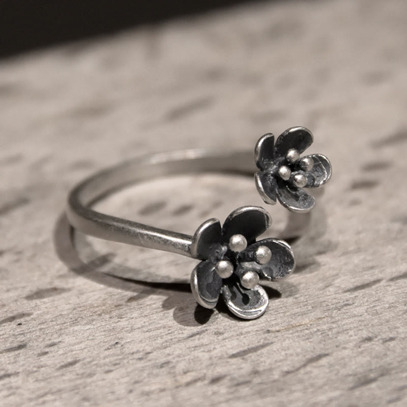 Buddha Stones Ring met bloemen van 925 sterling zilver - image 3