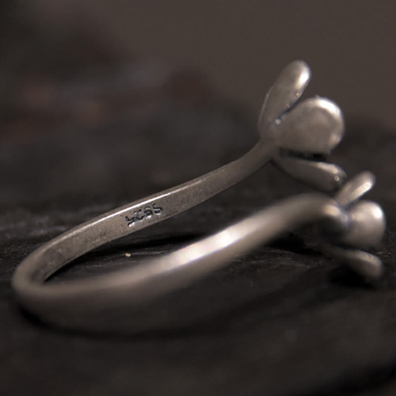 Buddha Stones Ring met bloemen van 925 sterling zilver - image 6