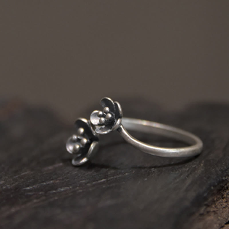 Buddha Stones Ring met bloemen van 925 sterling zilver - image 4