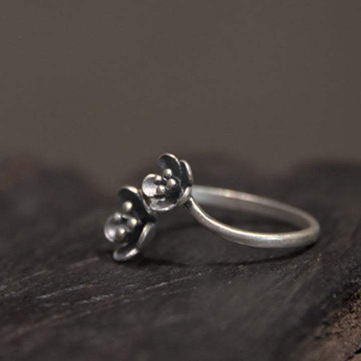 Buddha Stones Ring met bloemen van 925 sterling zilver - image 4
