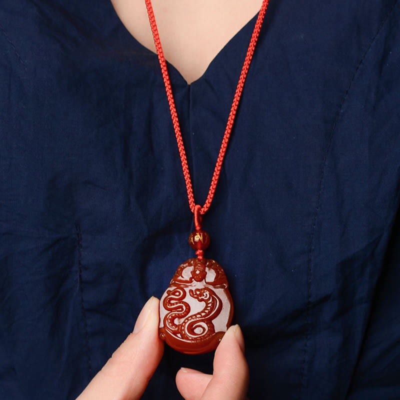 Buddha Stones Chinese dierenriem rode agaat kalme Ketting - image 19