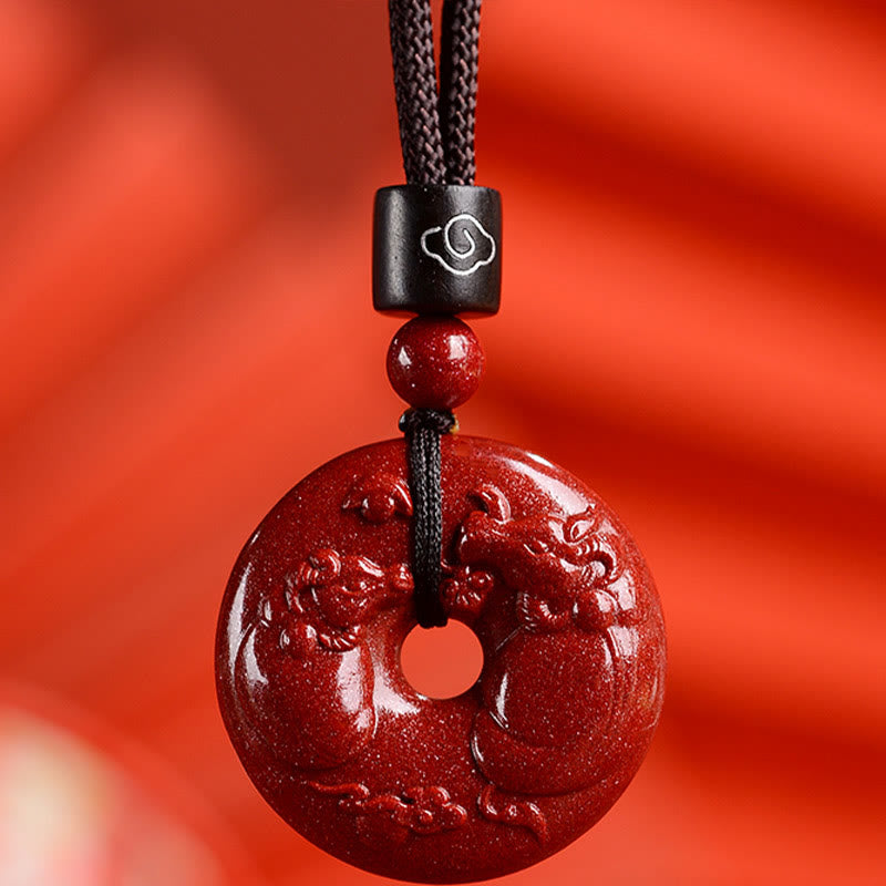 Buddha Stones Chinese dierenriem Cinnaber Vredesgesp Kalmte Ketting - Os - Klein 28* 8mm - image 15