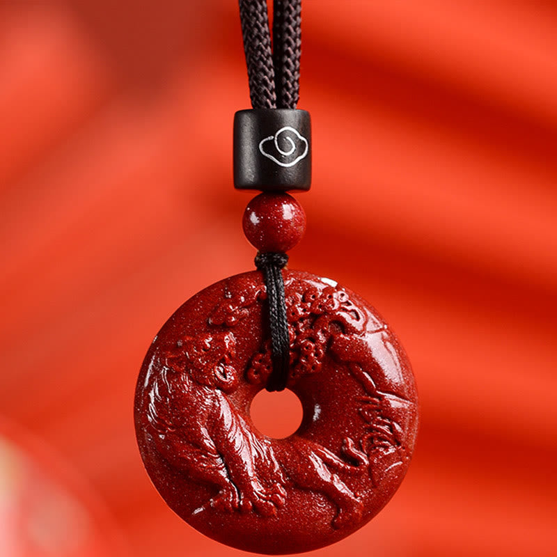 Buddha Stones Chinese dierenriem Cinnaber Vredesgesp Kalmte Ketting - Tijger - Klein 28* 8mm - image 17