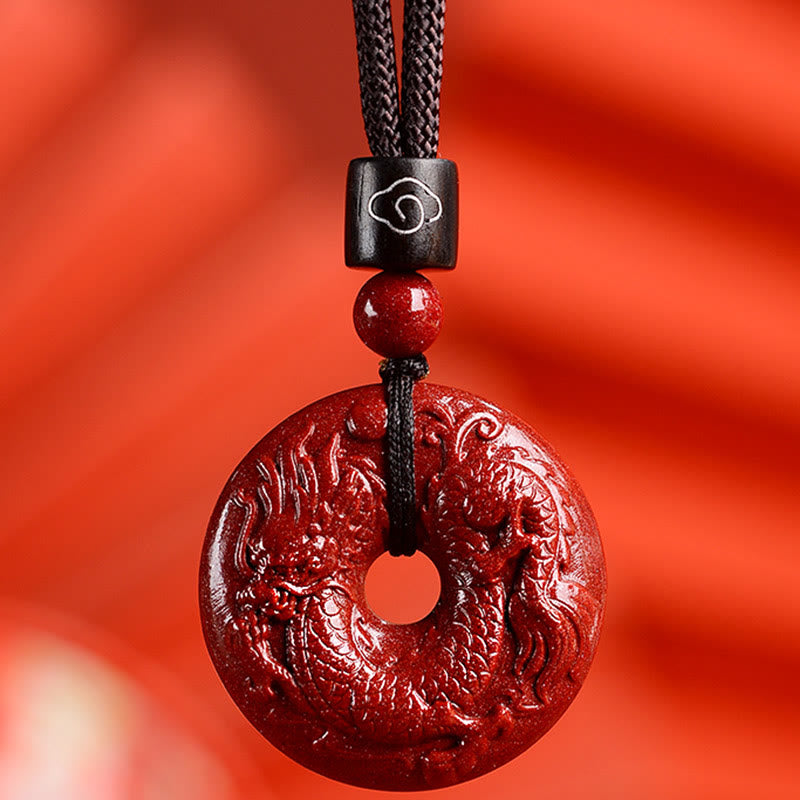 Buddha Stones Chinese dierenriem Cinnaber Vredesgesp Kalmte Ketting - Draak - Klein 28* 8mm - image 22