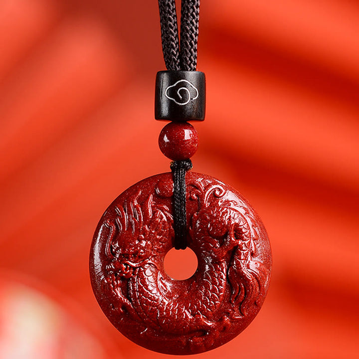 Buddha Stones Chinese dierenriem Cinnaber Vredesgesp Kalmte Ketting - Draak - Klein 28* 8mm - image 22