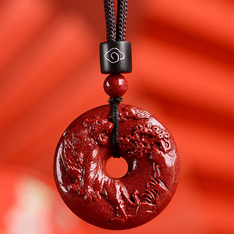 Buddha Stones Chinese dierenriem Cinnaber Vredesgesp Kalmte Ketting - Tijger - Medium 32* 9mm - image 18