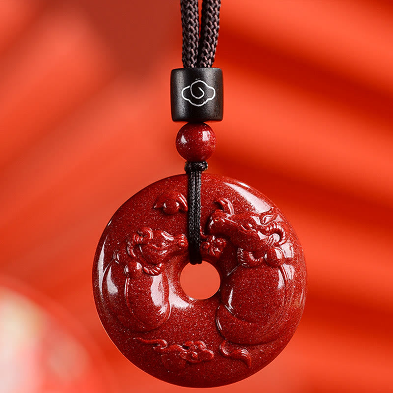 Buddha Stones Chinese dierenriem Cinnaber Vredesgesp Kalmte Ketting - Os - Medium 32* 9mm - image 16