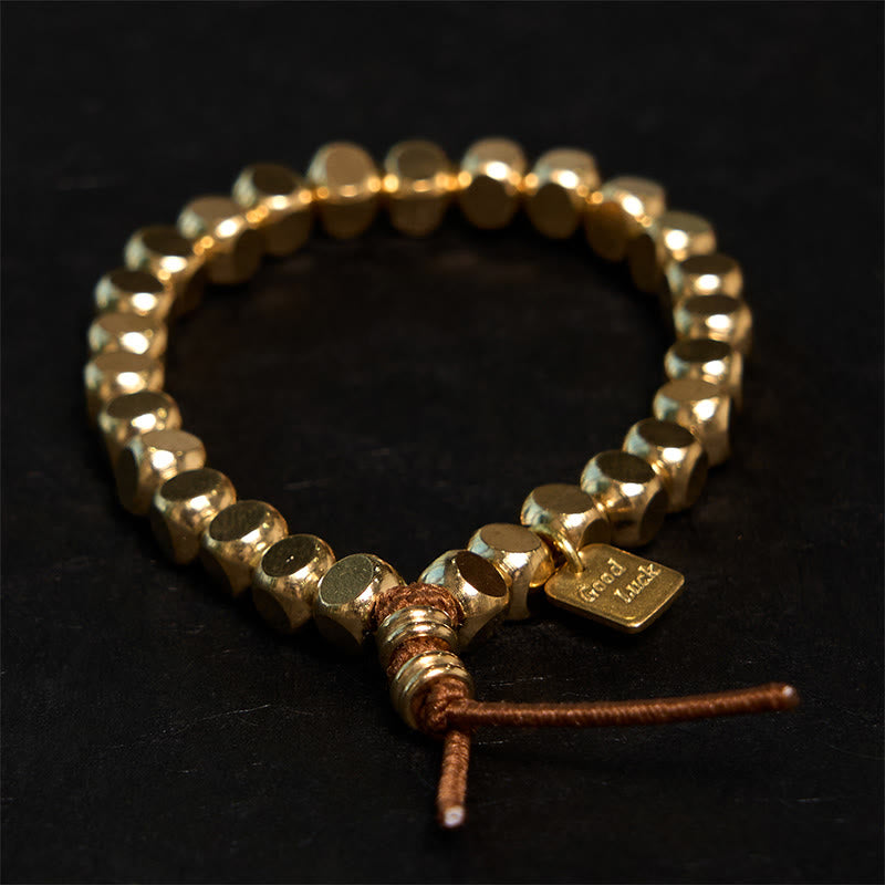Buddha Stones Messing koperen koord Armband voor zelfzorg - Messing (Polsomtrek: 20-21 cm) - image 0