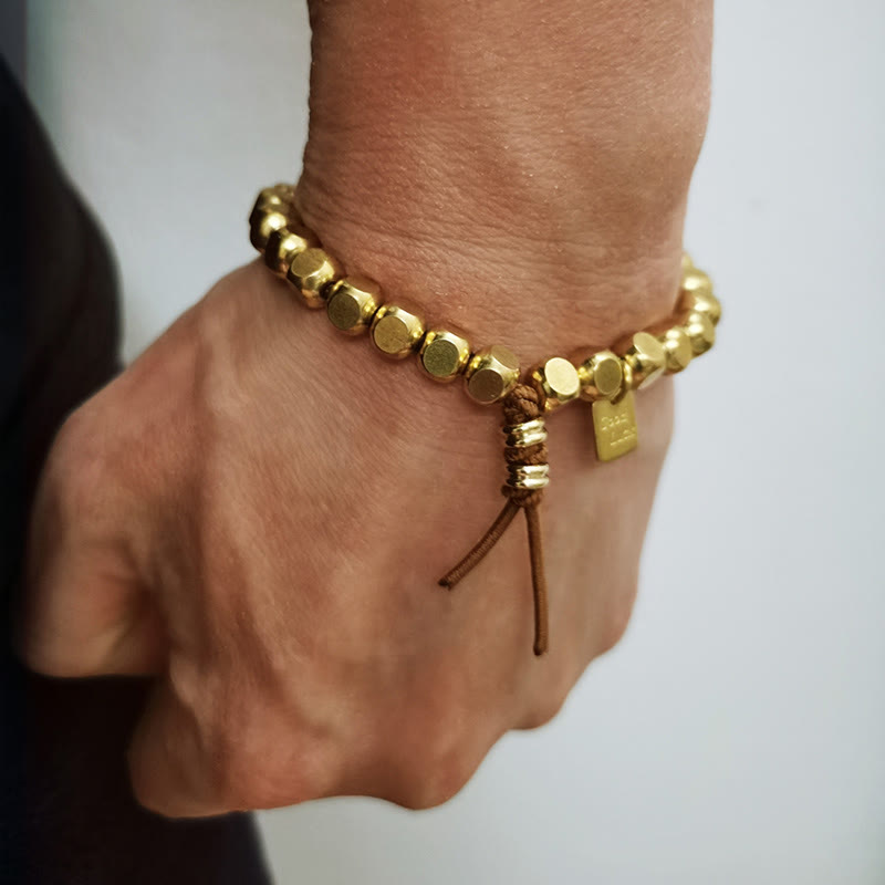 Buddha Stones Messing koperen koord Armband voor zelfzorg - image 3