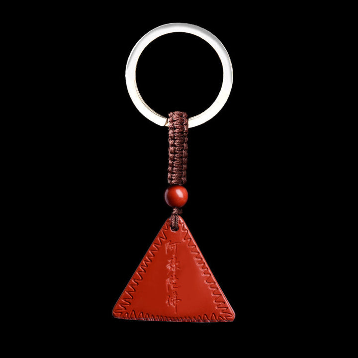 Buddha Stones Cinnabar Amitabha Calm Ketting - Oranje-rode cinnaber - Sleutelhanger - image 10