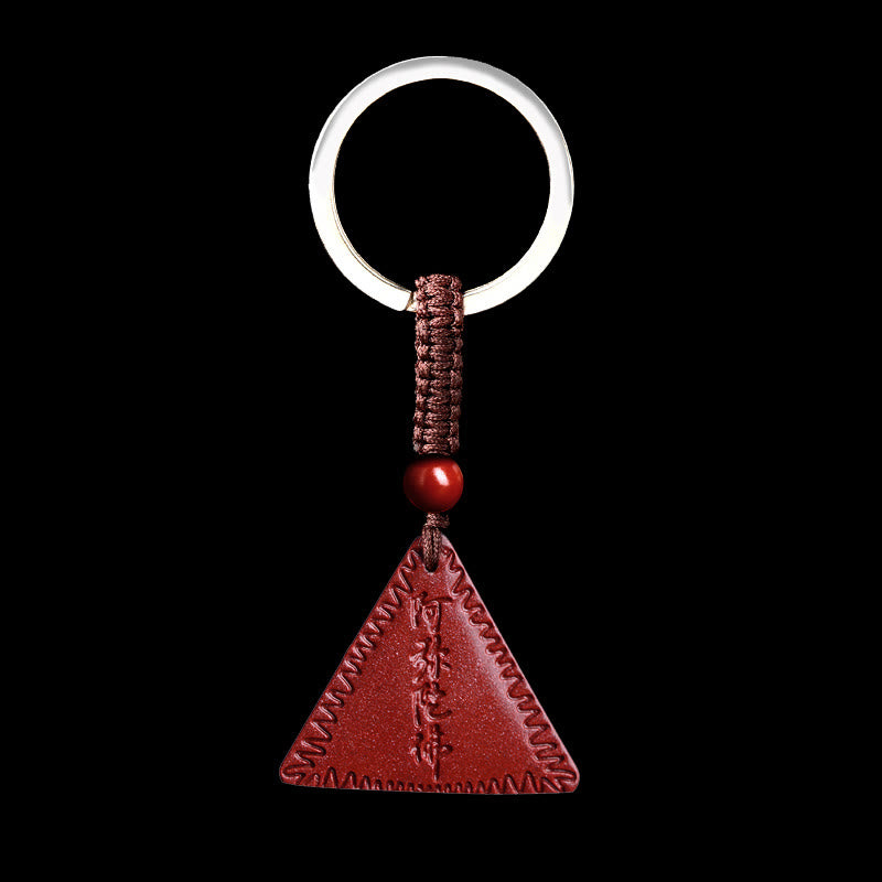 Buddha Stones Cinnabar Amitabha Calm Ketting - Paarsrode cinnaber - Sleutelhanger - image 15
