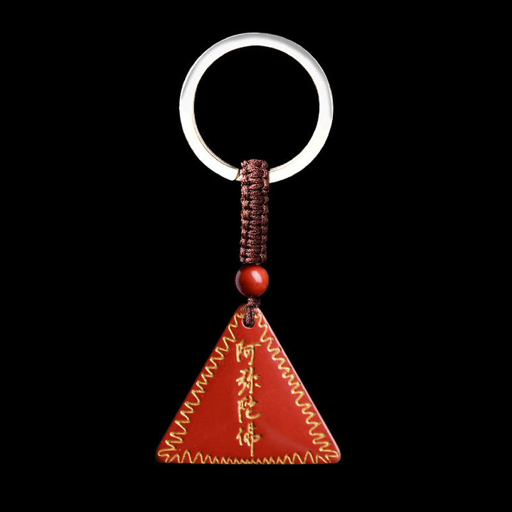 Buddha Stones Cinnabar Amitabha Calm Ketting - Oranje-rode cinnaber verguld - Sleutelhanger - image 5