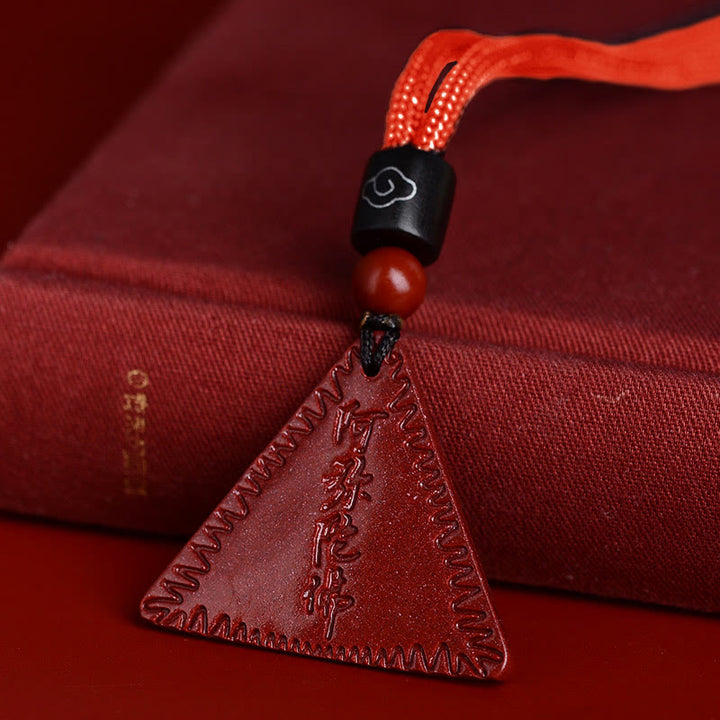 Buddha Stones Cinnabar Amitabha Calm Ketting - Paarsrode cinnaber - Rode koord - image 14