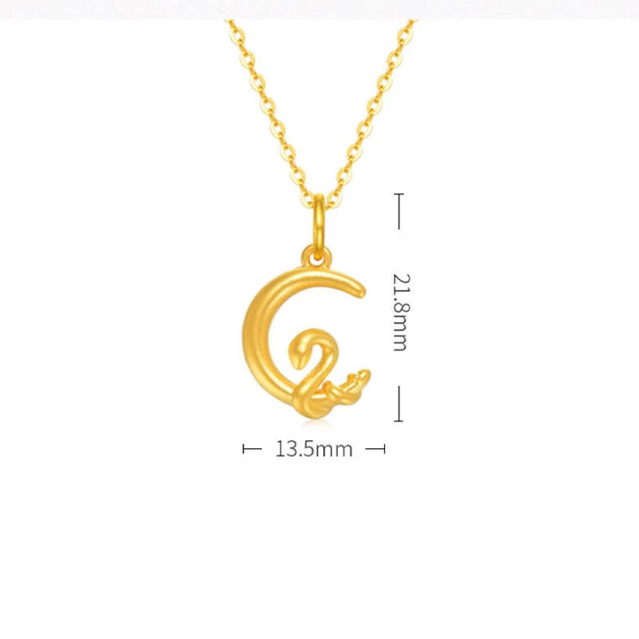 Buddha Stones 999 Gouden Maan Jaar van de Slang Geluk Ketting - image 5