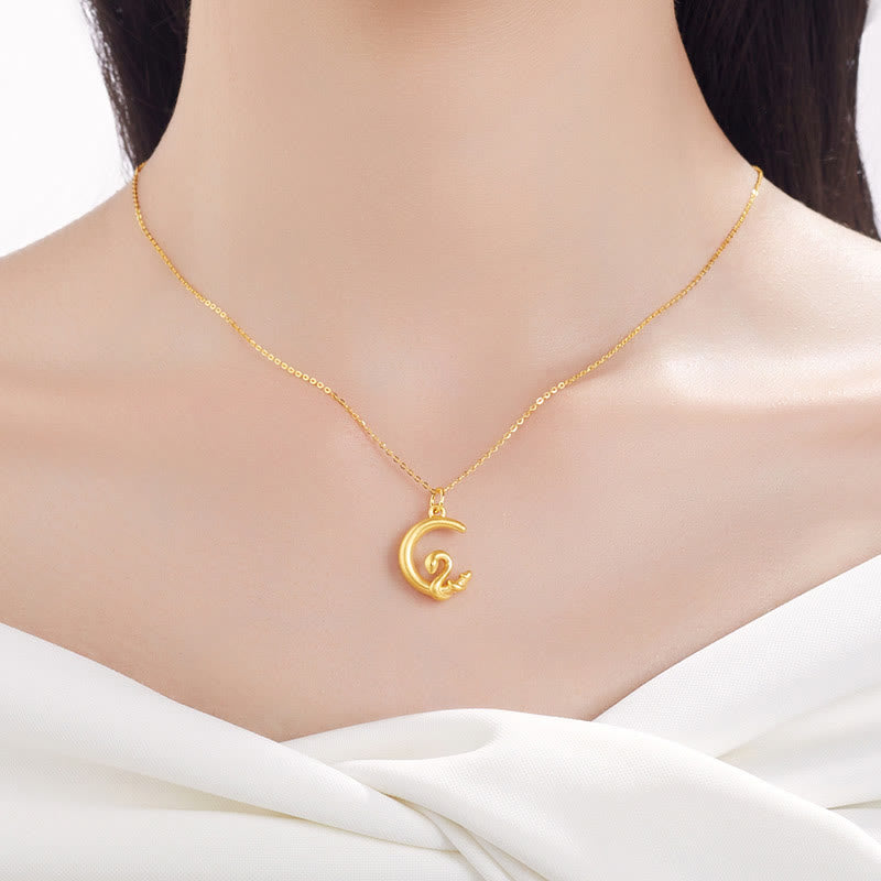 Buddha Stones 999 Gouden Maan Jaar van de Slang Geluk Ketting - image 4