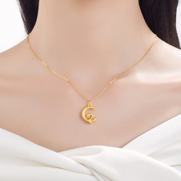 Buddha Stones 999 Gouden Maan Jaar van de Slang Geluk Ketting - image 4