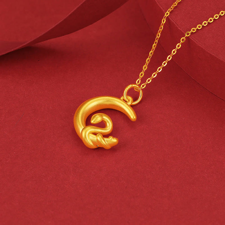 Buddha Stones 999 Gouden Maan Jaar van de Slang Geluk Ketting - image 2