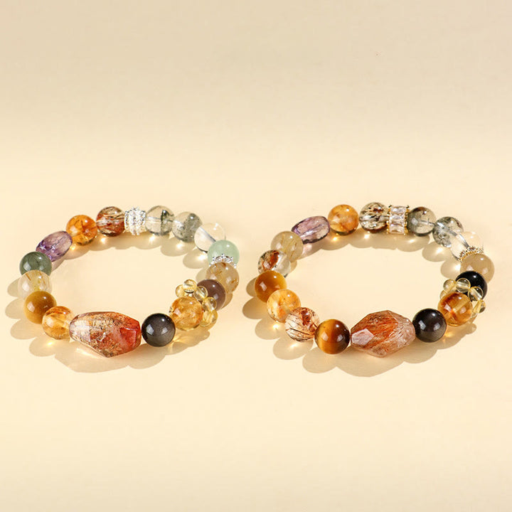 Buddha Stones Super Seven Kristallen Topaas Obsidiaan Tijgeroog Armband - image 14