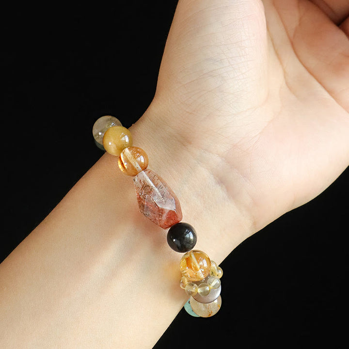 Buddha Stones Super Seven Kristallen Topaas Obsidiaan Tijgeroog Armband - image 13