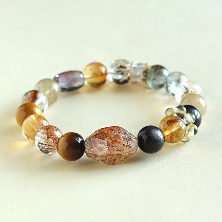 Buddha Stones Super Seven Kristallen Topaas Obsidiaan Tijgeroog Armband - Super Seven Kristal Tijgeroog Obsidiaan (Polsomtrek: 14-16 cm) - image 0