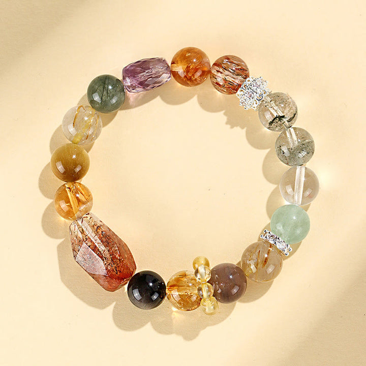 Buddha Stones Super Seven Kristallen Topaas Obsidiaan Tijgeroog Armband - image 9