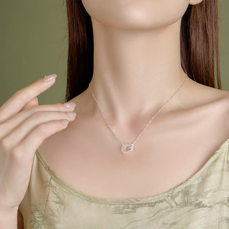 Buddha Stones 925 Sterling Zilveren Tulp Chalcedoon Vredesgesp Ketting - image 3