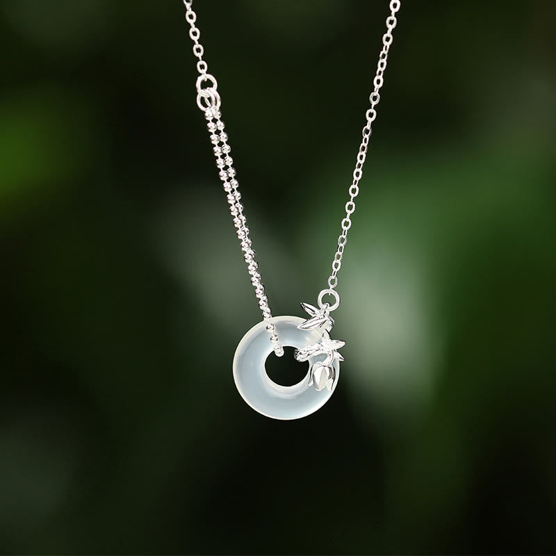 Buddha Stones 925 Sterling Zilveren Tulp Chalcedoon Vredesgesp Ketting - Tulp vredesgesp - image 0