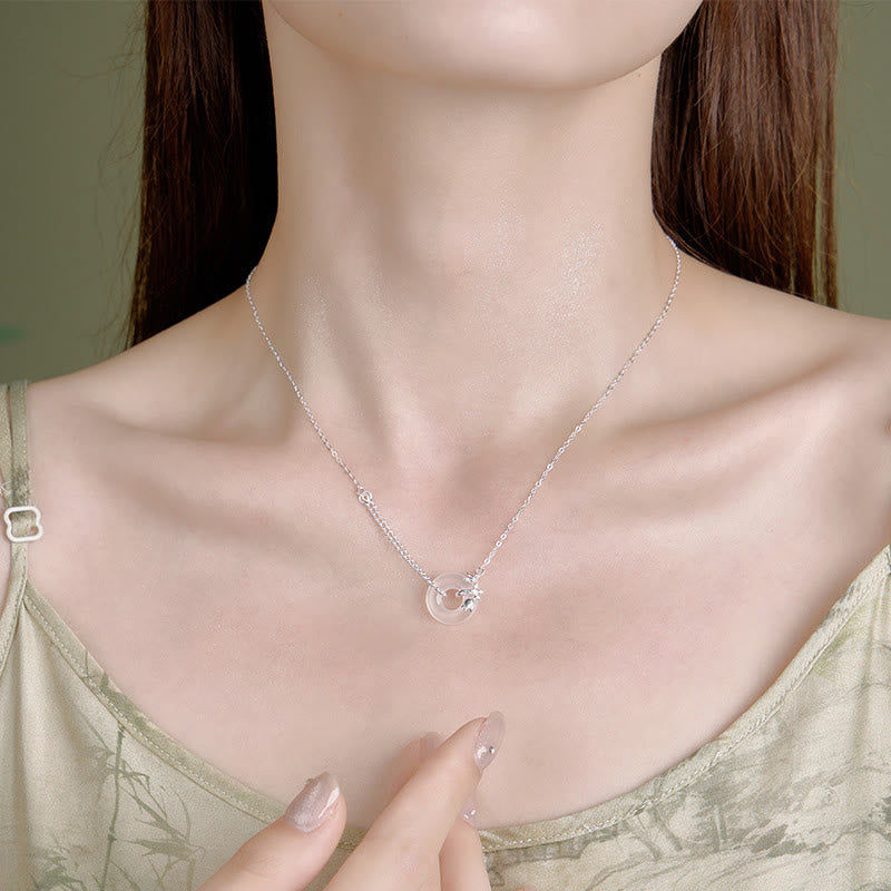 Buddha Stones 925 Sterling Zilveren Tulp Chalcedoon Vredesgesp Ketting - image 9