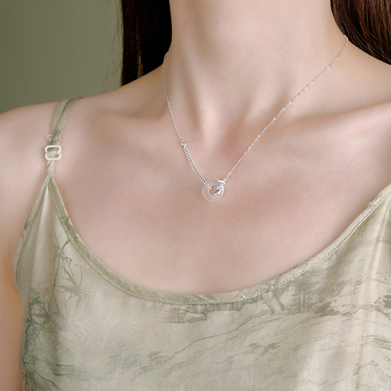 Buddha Stones 925 Sterling Zilveren Tulp Chalcedoon Vredesgesp Ketting - image 4