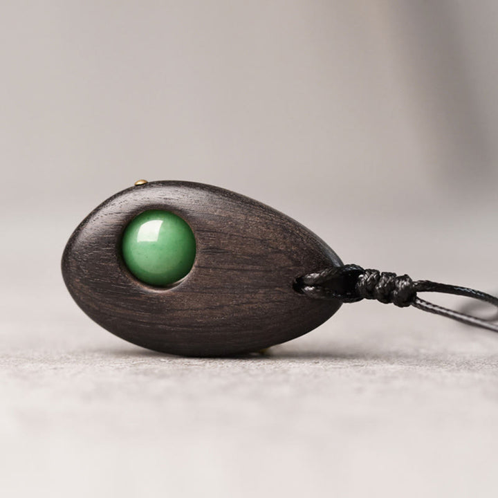 Buddha Stones Ebbenhout, groene aventurijn, vredes- en Ketting - image 1