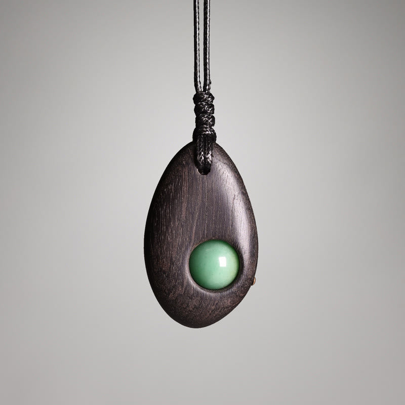 Buddha Stones Ebbenhout, groene aventurijn, vredes- en Ketting - Ebbenhout Groene Aventurijn - image 0