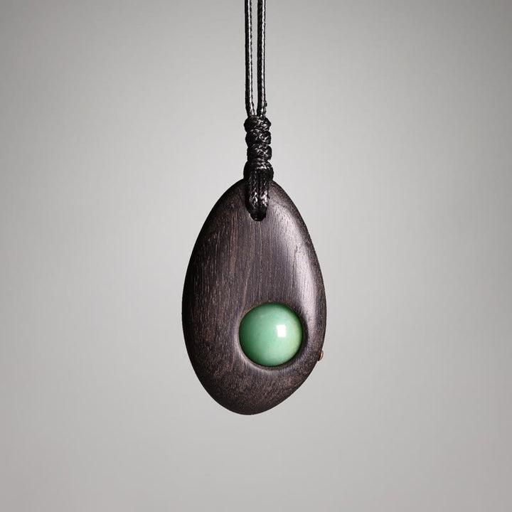 Buddha Stones Ebbenhout, groene aventurijn, vredes- en Ketting - Ebbenhout Groene Aventurijn - image 0