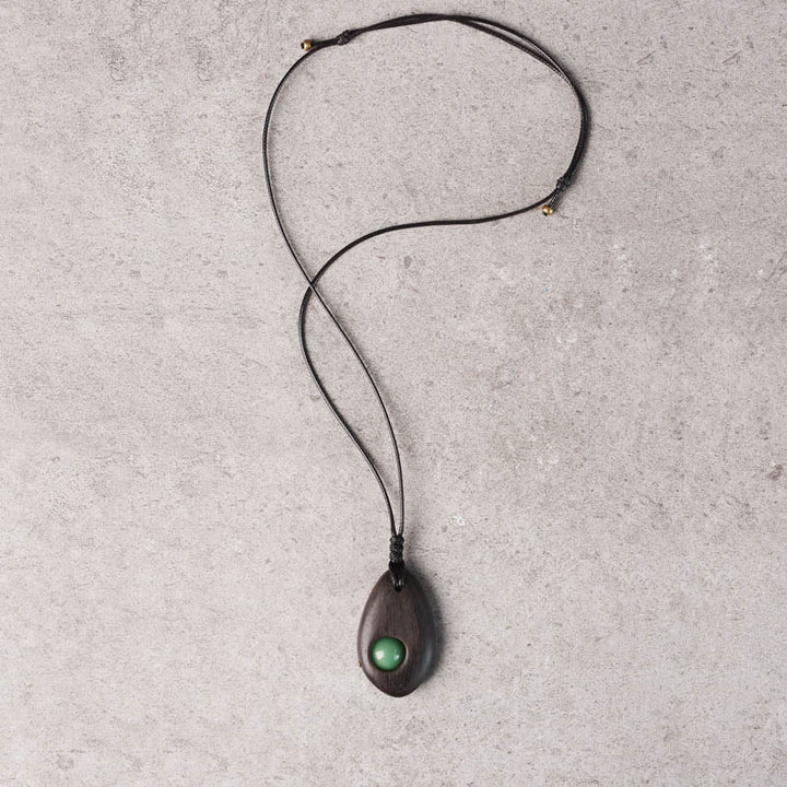Buddha Stones Ebbenhout, groene aventurijn, vredes- en Ketting - image 3