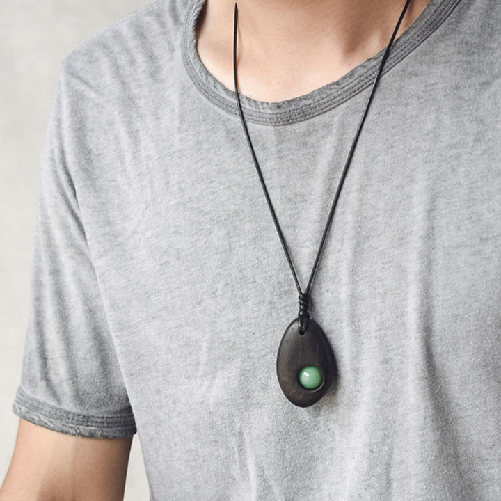 Buddha Stones Ebbenhout, groene aventurijn, vredes- en Ketting - image 10