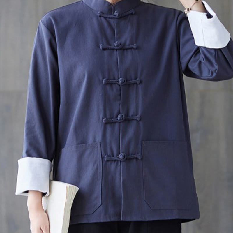 Buddha Stones Damesblouse met Lange mouw en kikkerknopen, geschikt voor meditatie - image 17
