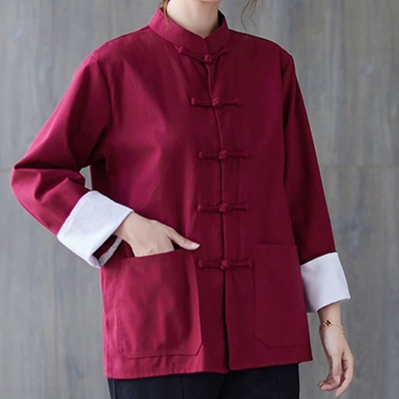 Buddha Stones Damesblouse met Lange mouw en kikkerknopen, geschikt voor meditatie - image 8